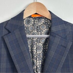 TALLIA Plaid Blazer - Blue